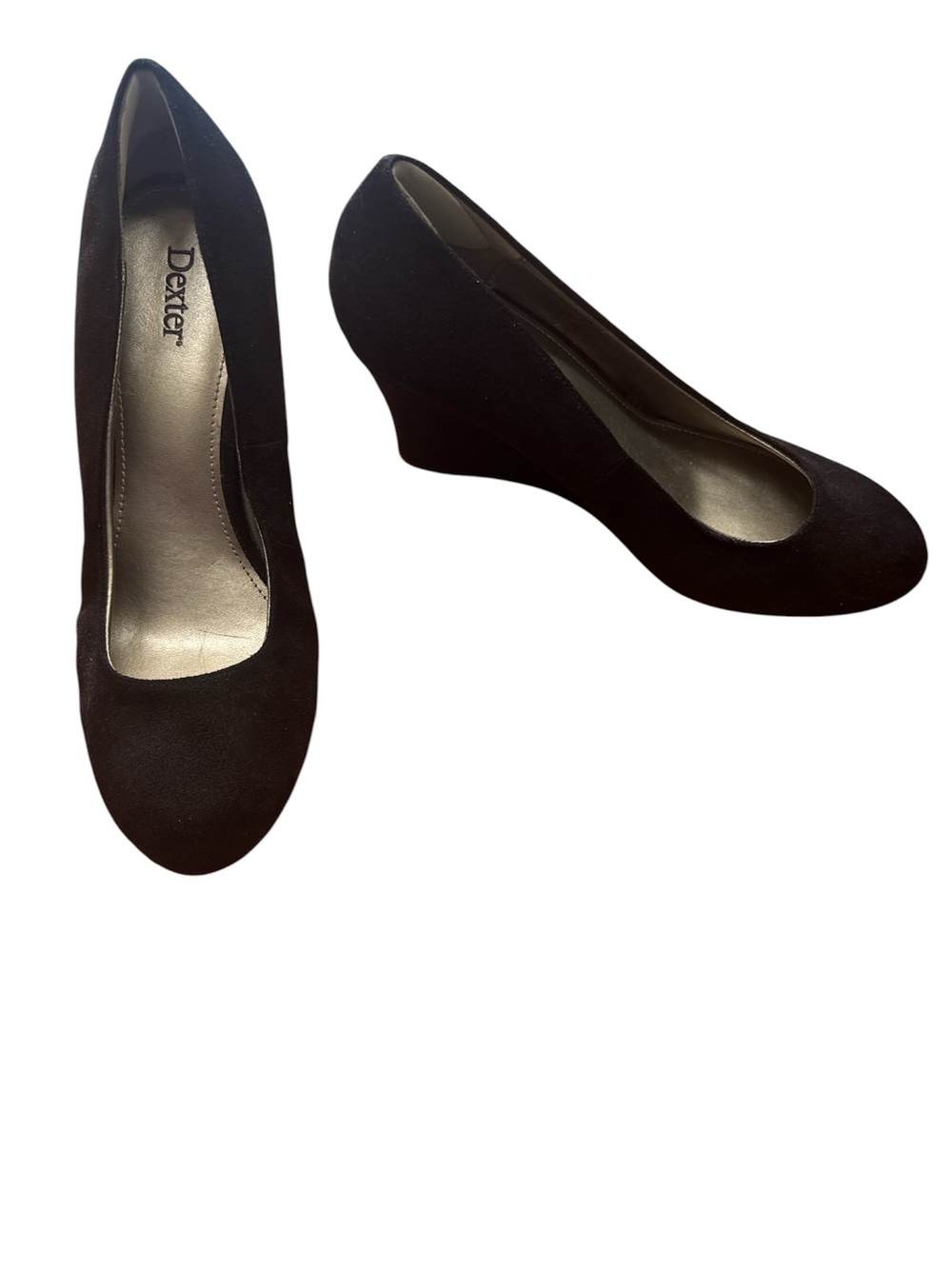 Dexter Black Suede Wedge Heels